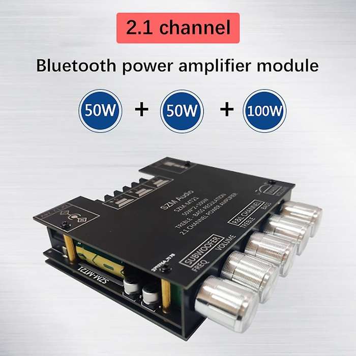 Mt21 2.1 Channel Bluetooth 5.0 Subwoofer Amplifier Board Bass Amp Aux