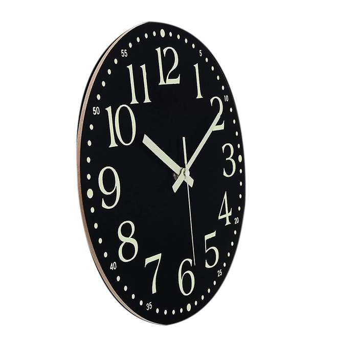 12 Inch Silent Non-ticking Battery Operated Clock, Lighted Wall Clock