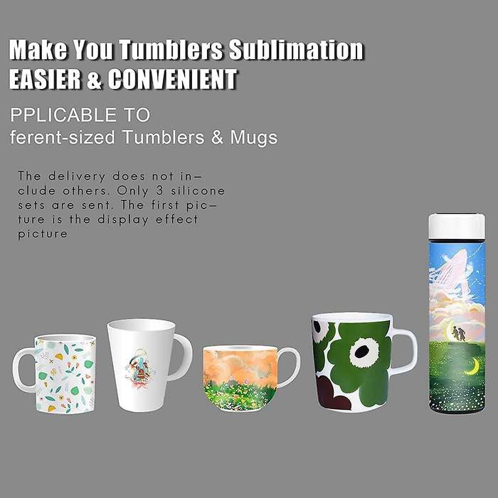 3pc Silicone Mug Wrap 20oz 16oz 12oz Wrap Mug Press Sublimation Print