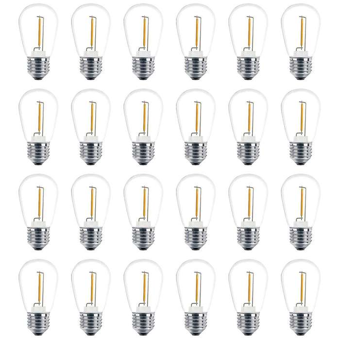 24 Pack 3v Led S14 Replacement Light Bulbs, Solar String Light Bulbs