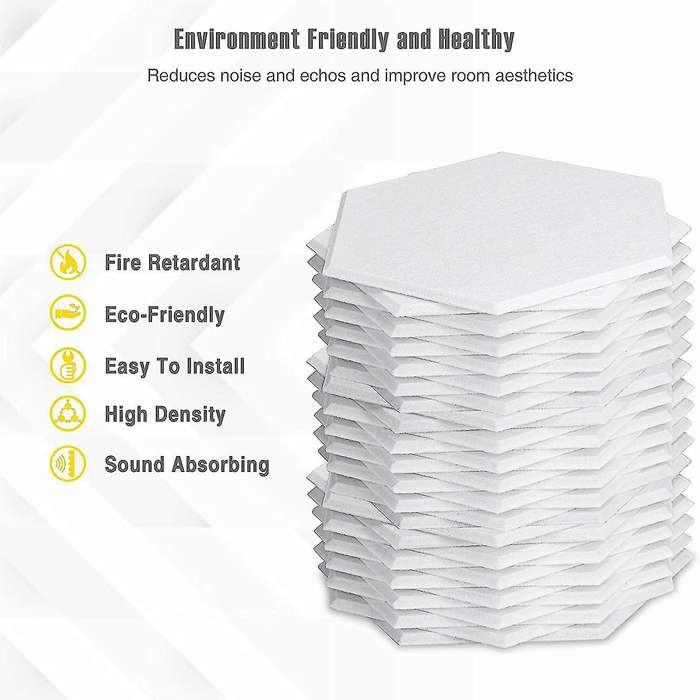 16 Pcs Hexagon Acoustic Panels Padding Sound Dampening Panels
