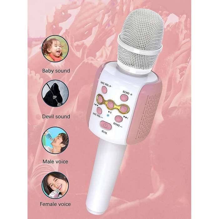 Wireless Bluetooth Microphone Portable Handheld Microphone Pink