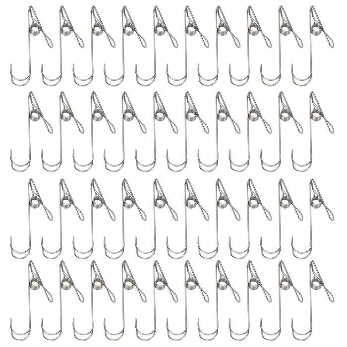40pc Metal Long Tail Clip with Hooks Clothes Pins for Kitchen Office