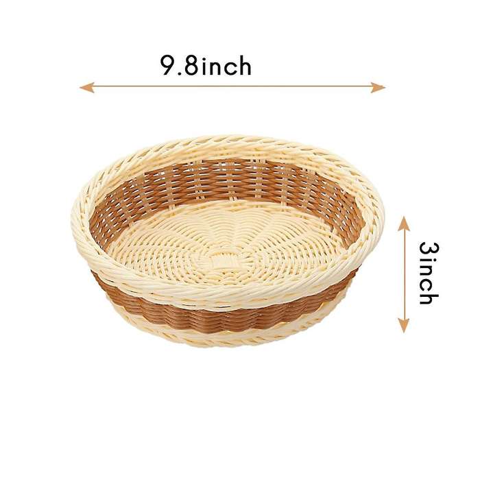 2 Pack Imitation Rattan Woven Breads Basket, for Food Serving,home(m)