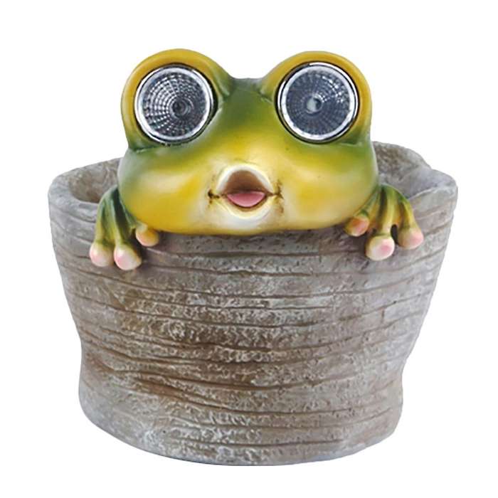 Frog Garden Decor Solar Frog Light Figurines Frog Shaped Statue S