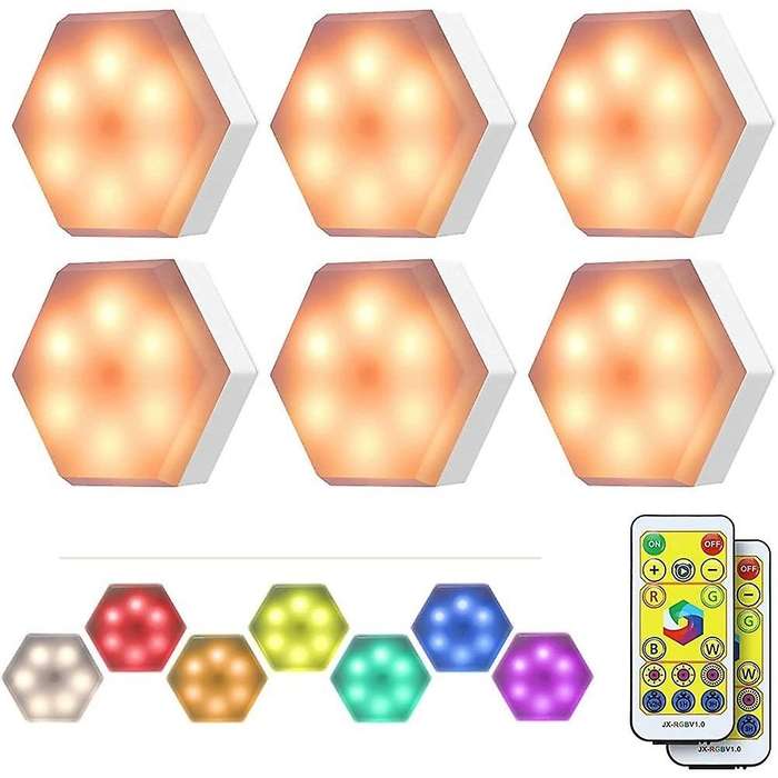 Led Puck Lights 6 Pack with Remote Control Rgb Led Stick On Lights