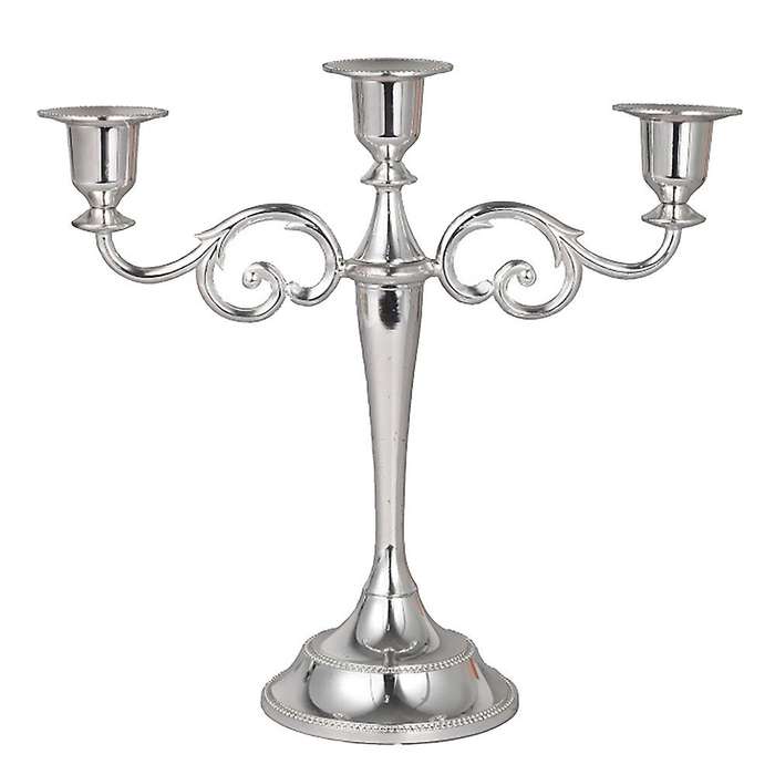 3 Arms Candle Holder Rack Metal Wedding Candlestick Decor for Home