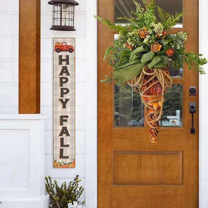 Easter Bunny Carrot Shape Wreath with Burlap for Home Festival Decor