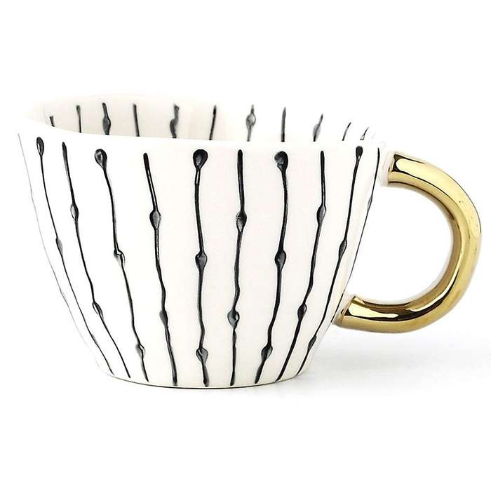 Geometric Ceramic Cup Hand Painted Capacity Irregular Coffee Cup F