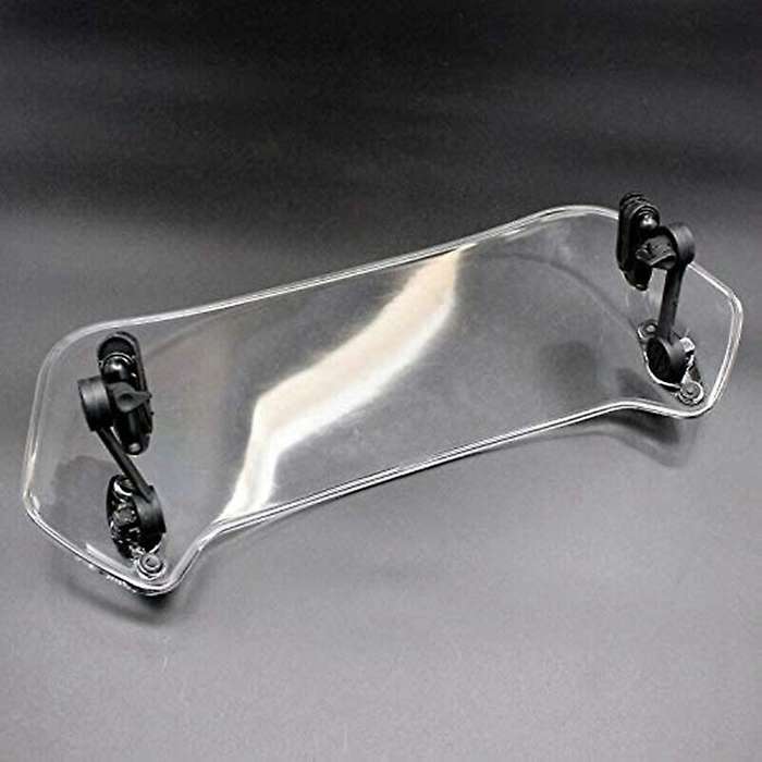 Motorcycle Windshield Extension Spoiler with Adjustable Clip Grey