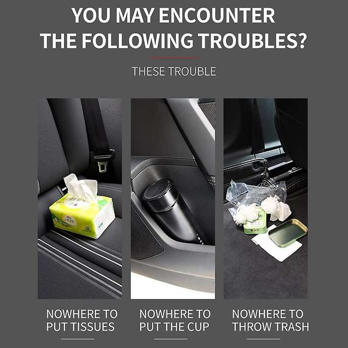 3 In 1 Car Organizer Storage Seat Back Hanging Tissue Holder Box , A