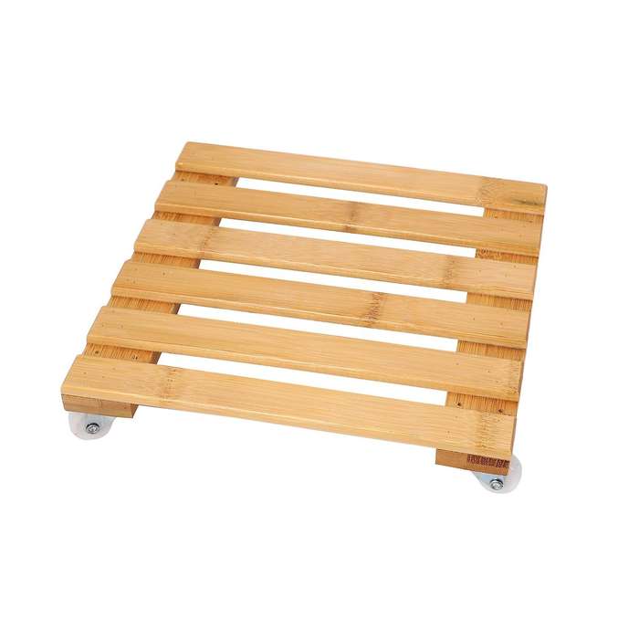Removable Tray Base Wooden Square Flower Stand Plant Stand 25x25cm
