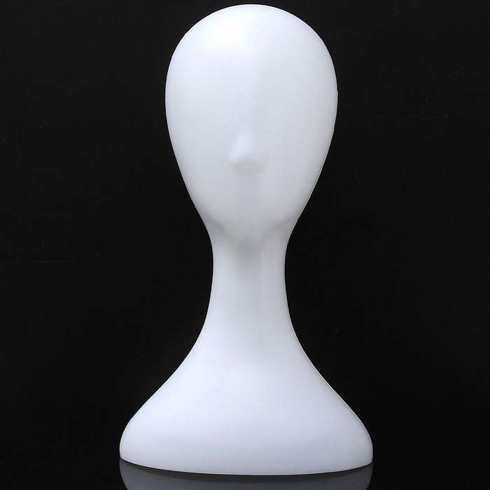 Lady High Plastic Head Wig Head Female Model Head White