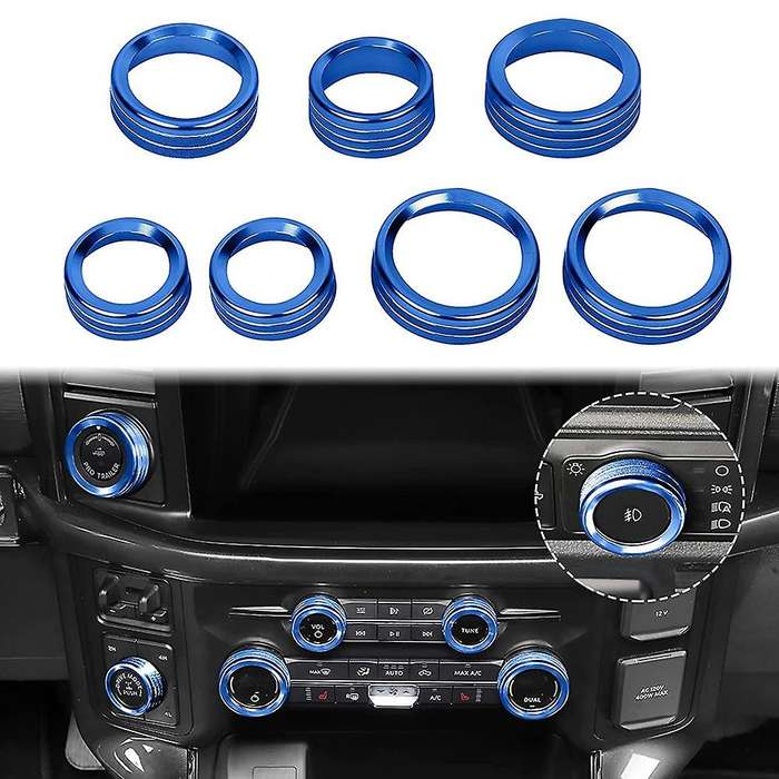 Air Conditioner Headlight Switch Knob for Ford F-150 21-22 Blue 7pcs