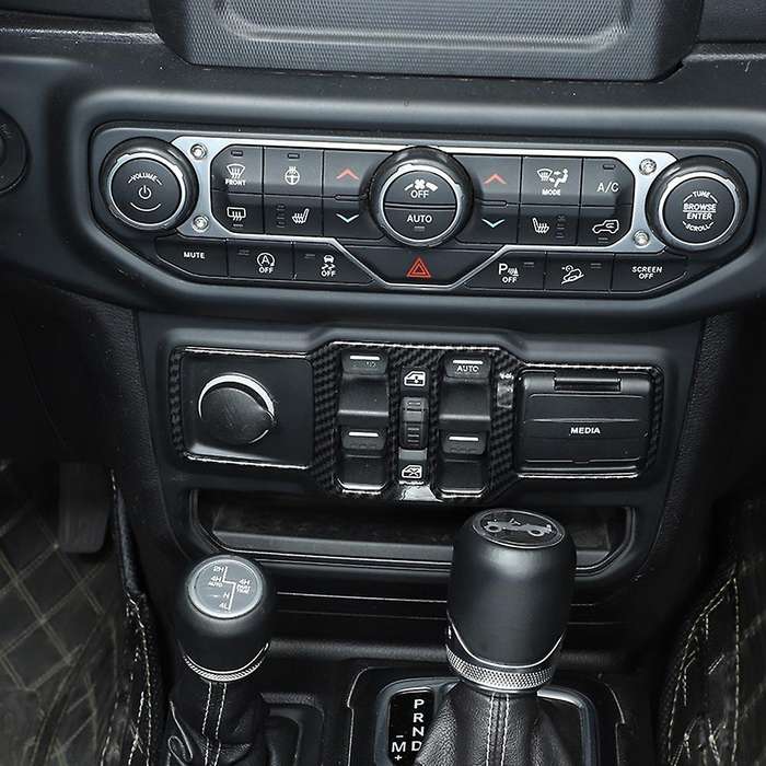Car Window Control Panel Cover for Wrangler Jl 2018+ Carbon Fiber