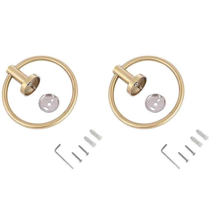 Gold Stainless Steel Towel Holder Bathroom Wall Mounted Towel Rings
