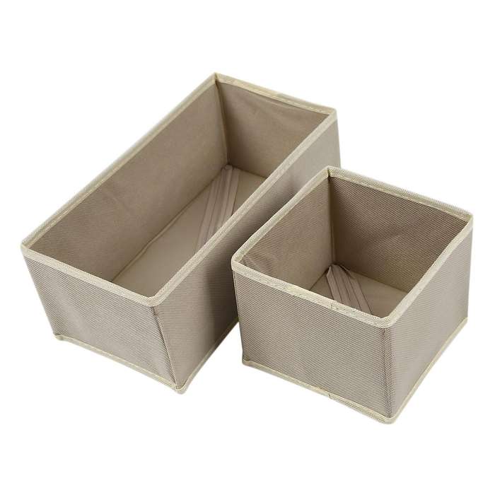 6pcs Foldable Underwear Storage Box Divider No Woven Fabric Khaki