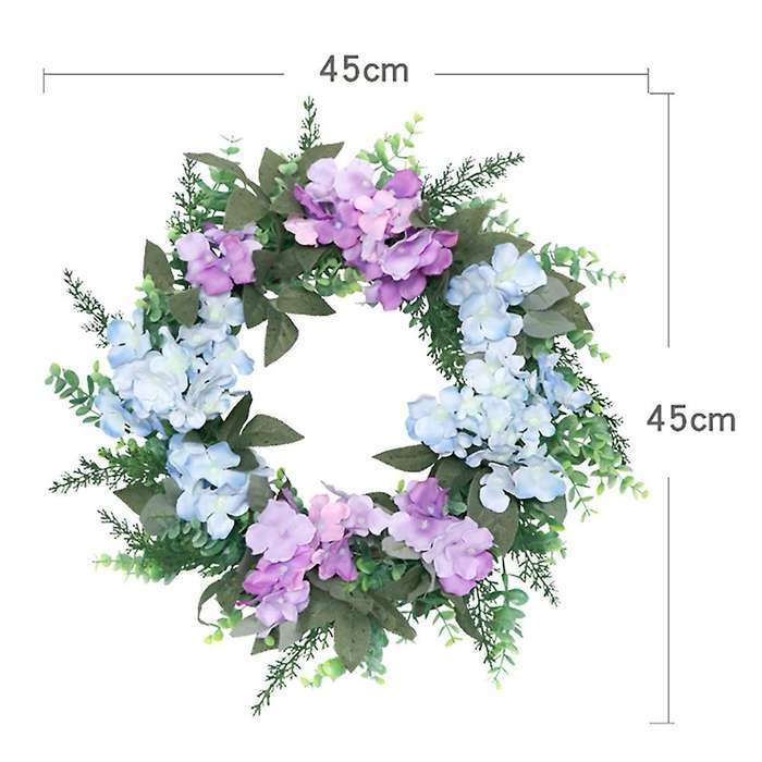 Spring Artificial Hydrangea Wreath for Front Door Farmhouse Decor