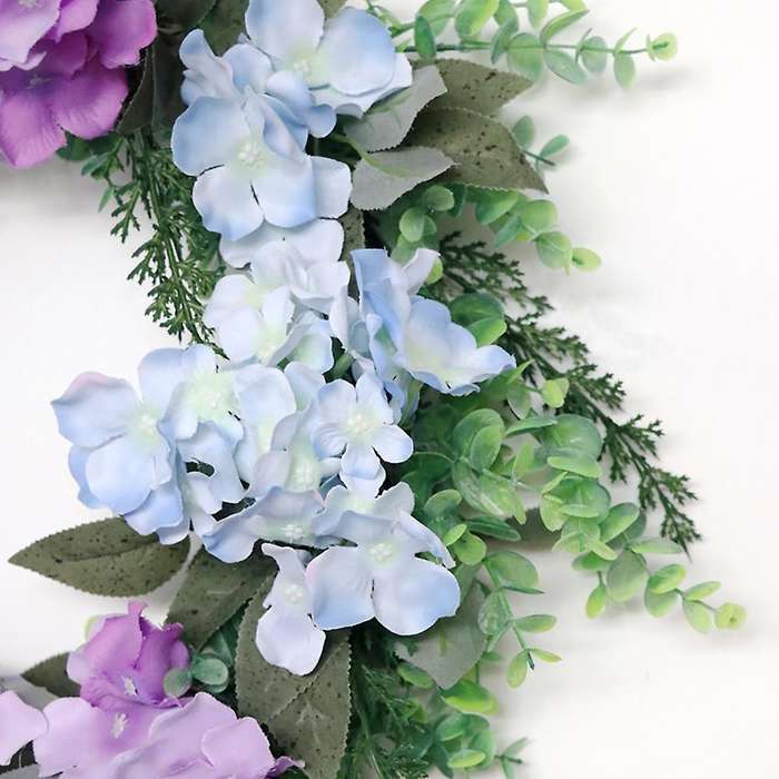 Spring Artificial Hydrangea Wreath for Front Door Farmhouse Decor