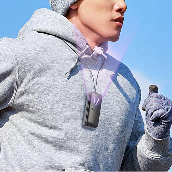 Personal Wearable Air Purifier Necklace Portable Air Freshener Black
