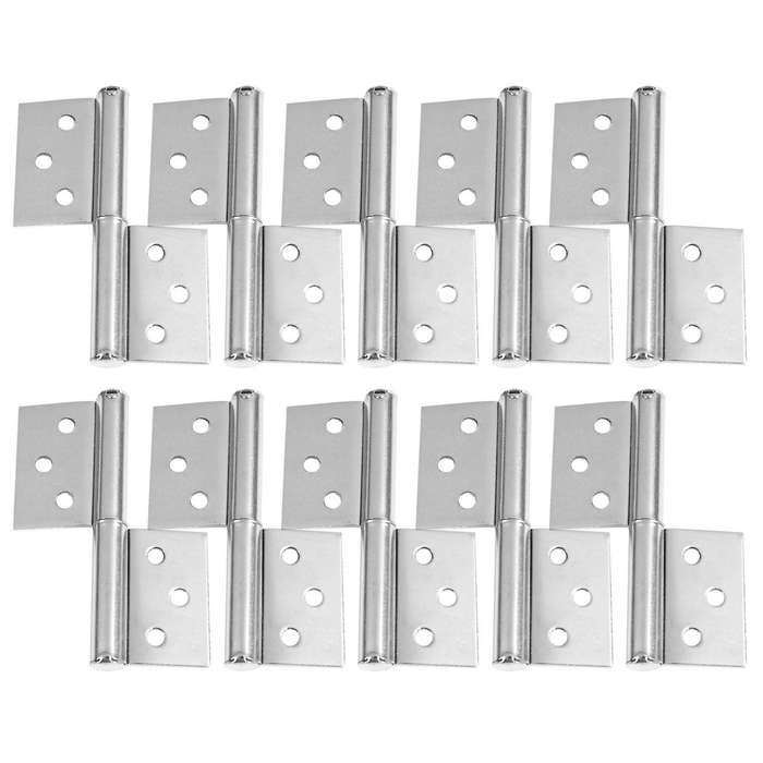 10x Stainless Steel 7.6cm Door Hinge Silver Tone Hardware
