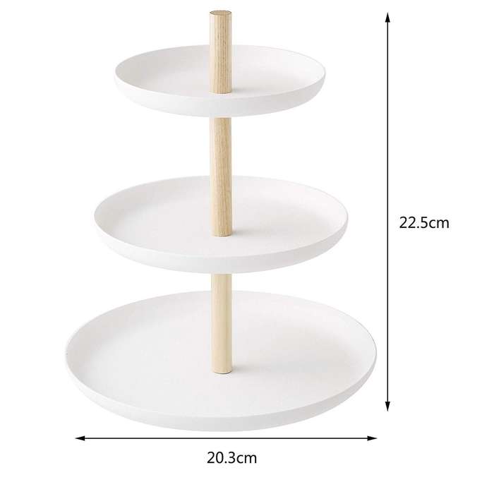 3 Tier Cake Stand Tray Fruit Platter Cupcake Holder Wooden Metal