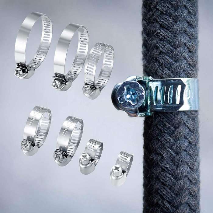 71 Pcs Hose Clamps Set Stainless Steel Adjustable Pipe Clamps
