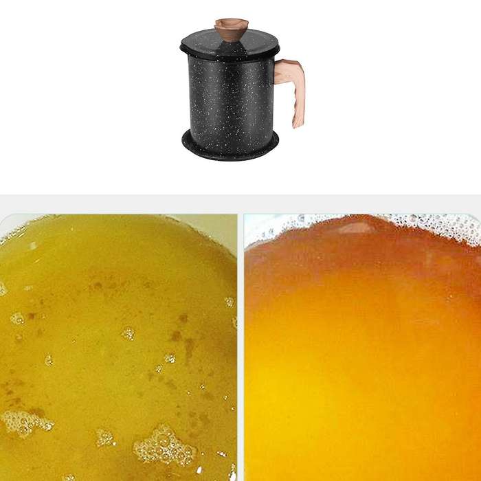 Grease Container with Strainer,stainless Steel Oil Strainer Pot