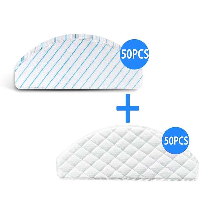 50pcs+50pcs Disposable Mop Pads for Ecovacs Deebot Ozmo T8 Aivi
