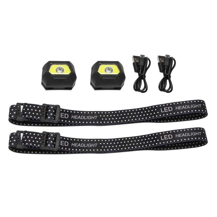 Led Head Light Lamp Dimmable Flashlight Cob Headlight for Camping