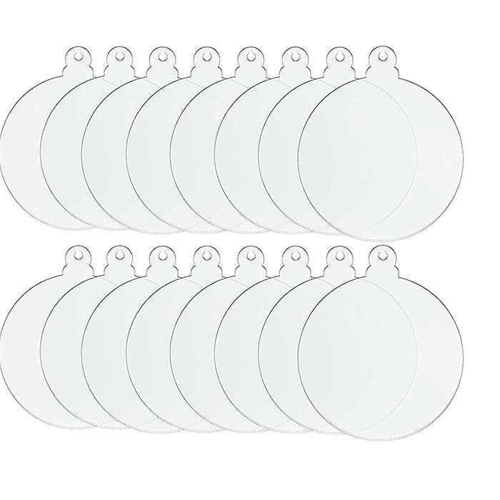 Acrylic Blanks Ornaments Diy Round Clear Christmas Decorations