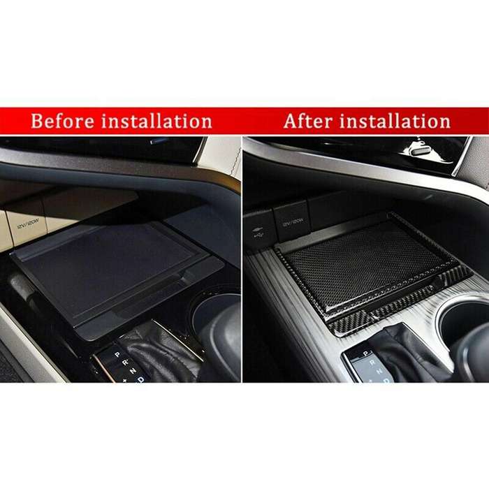 Carbon Fiber Center Console Storage Box Cover Trim Kit
