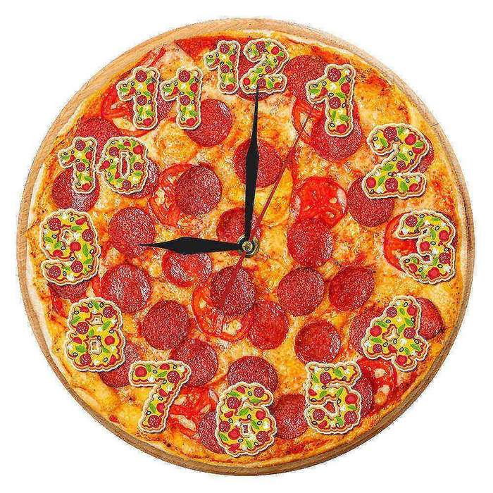 Simulation Pizza Wall Clock Color Picture Series Digital Clock B
