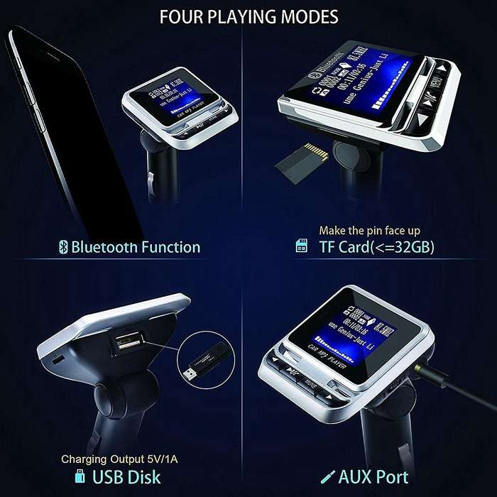 Fm12b 1.44 Inch Lcd Screen Bluetooth Car Mp3 Player Fm Transmitter