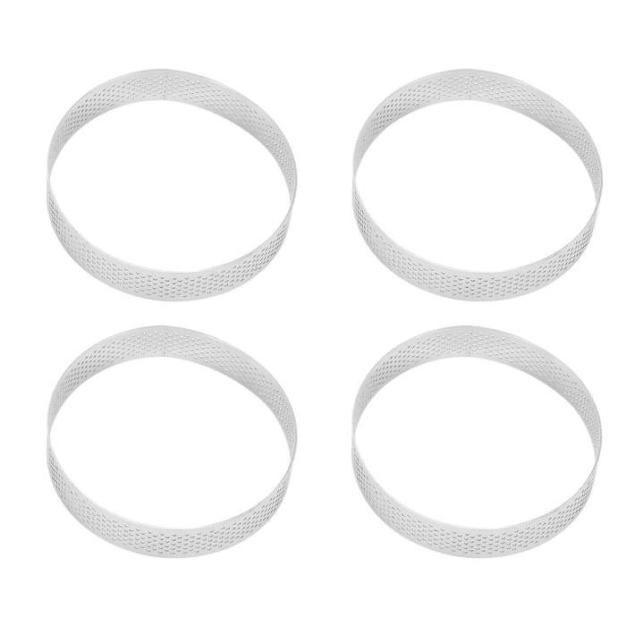 12pcs Circular Porous Bottom Tower Pie Cake Mould Baking Tools,10cm