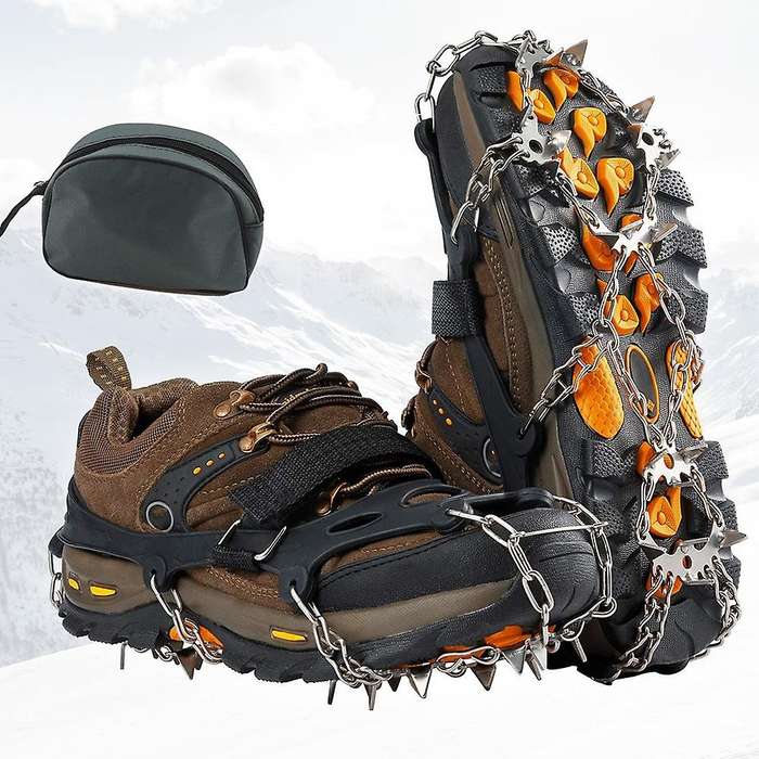 19teeth Climbing Crampons Traction Cleats Anti-slip Grip Ice Snow ,l