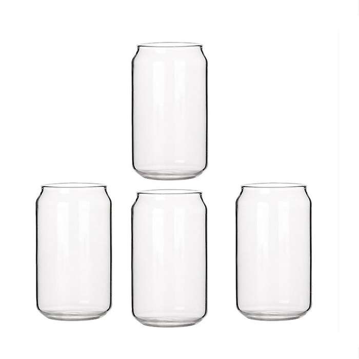 4 Pack Glass Juice Cup Beer Glass Shake Dessert Cup Cola Mug, 400ml