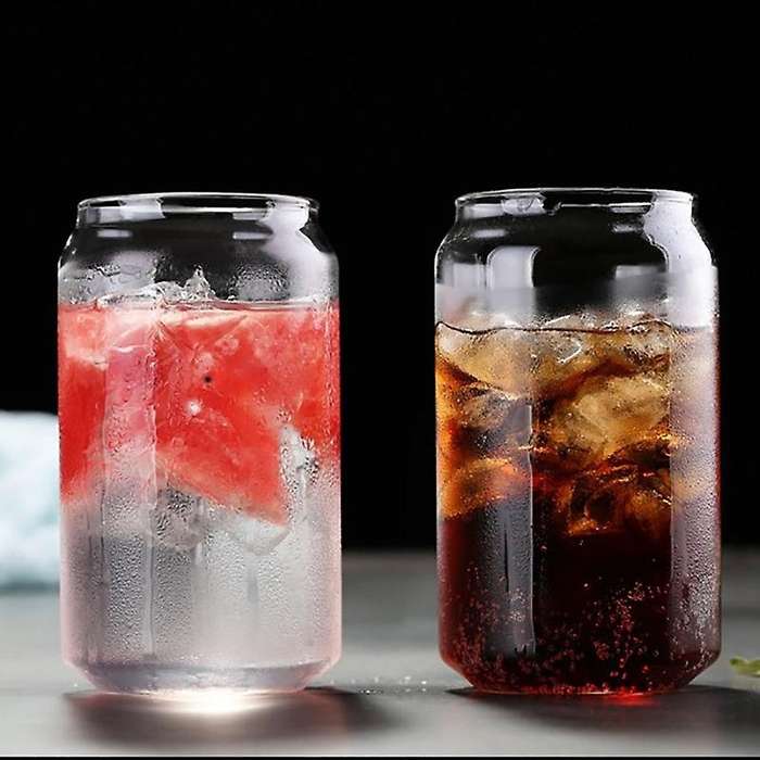 4 Pack Glass Juice Cup Beer Glass Shake Dessert Cup Cola Mug, 400ml