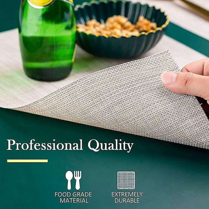 Placemats, Set Of 8 Heat Resistant Stain Resistant Anti-water (beige)