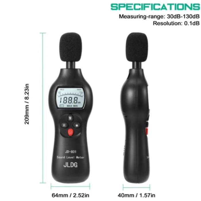Jldg Jd-801 30-130db Noise Tester Digital Sound Level Decibel Monitor