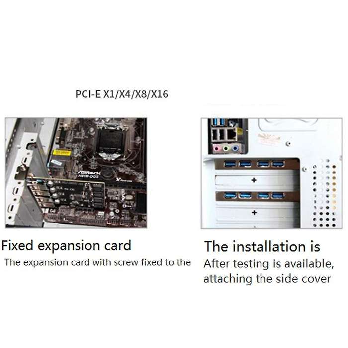 7 Ports Pci-e to Usb 3.0 Hub Pci Expansion Card (nec+via Chip)