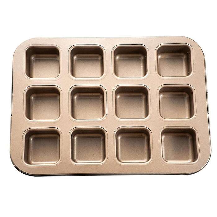 Square Muffin Pan Non-stick Pan 12 Cavity Small Cupcake Pan Mould