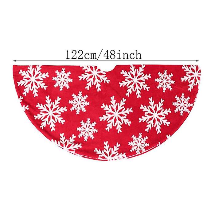 Christmas Tree Skirt - 48 Inches Snowflake Tree Skirt for Christmas