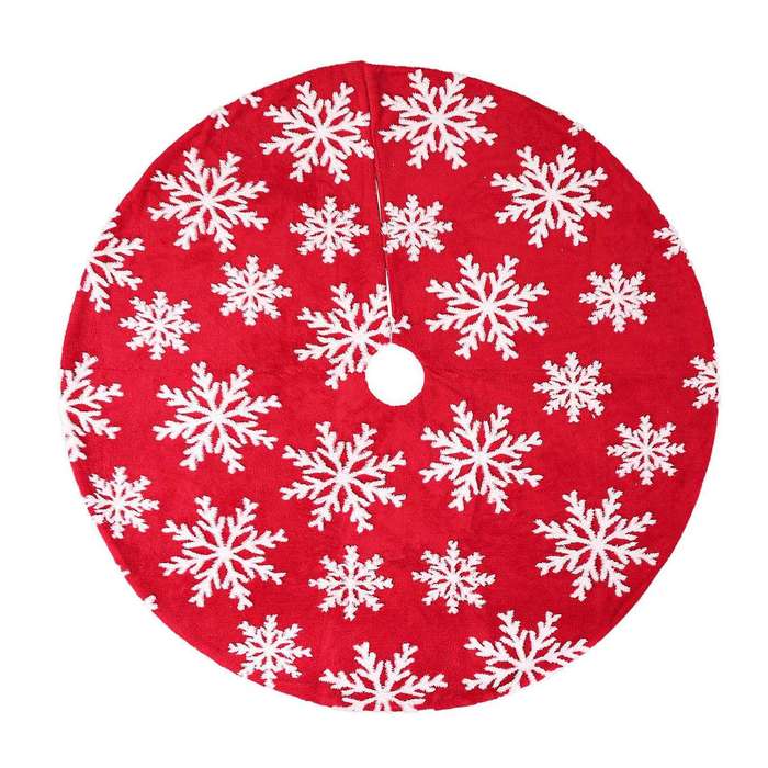 Christmas Tree Skirt - 48 Inches Snowflake Tree Skirt for Christmas