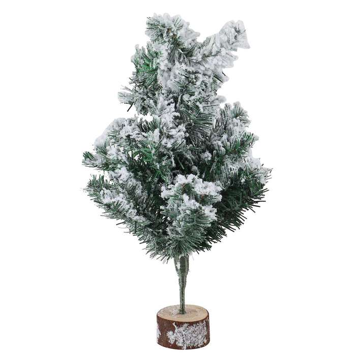 45cm Flocked Christmas Tree White Densified Snow Scene Decoration