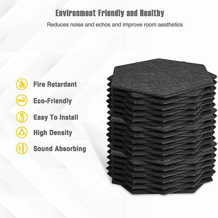 Hexagon Acoustic Panels Sound Proof Padding Sound Dampening Panels