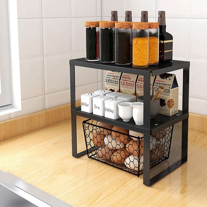 Simple Kitchen Countertop Layered Shelf Desktop Inner Compartment M