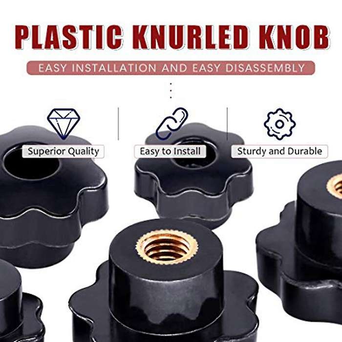 M6/m8/m10 Plastic Screw On Type Knurled Clamping Nuts Knob(30 Pcs)