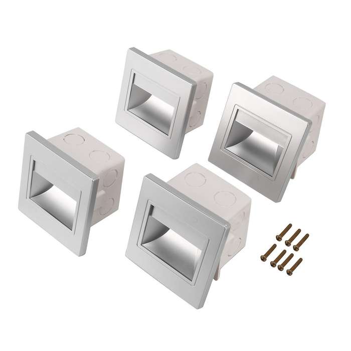 4pcs Stair Light Led 3w Led Recessed Wall Light Footlight Step Lamps
