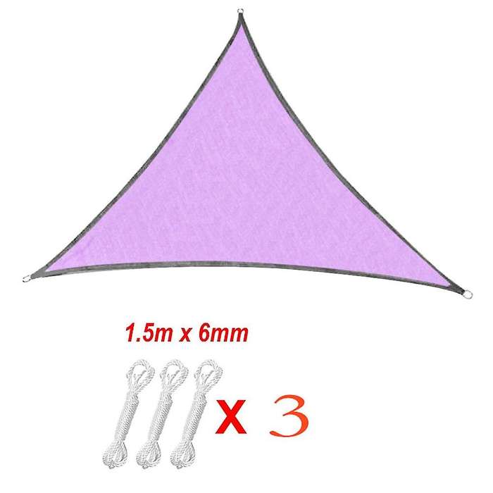Sun Shade Sail Canopy 3x3x3meter Cover for Patio Outdoor(purple)